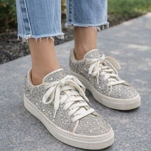 Betsey Johnson Size 6 Women's Rhinestone Embellished Sneakers